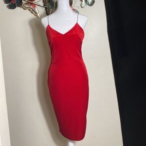 Red velvet dress
